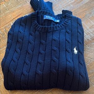 Polo by Ralph Lauren Men's Dark Blue Cable Knit Sweater SP